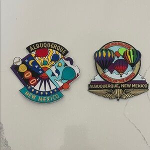 2 Albuquerque New Mexico Hot Air Balloon Embroidered Patches - Colorful Set